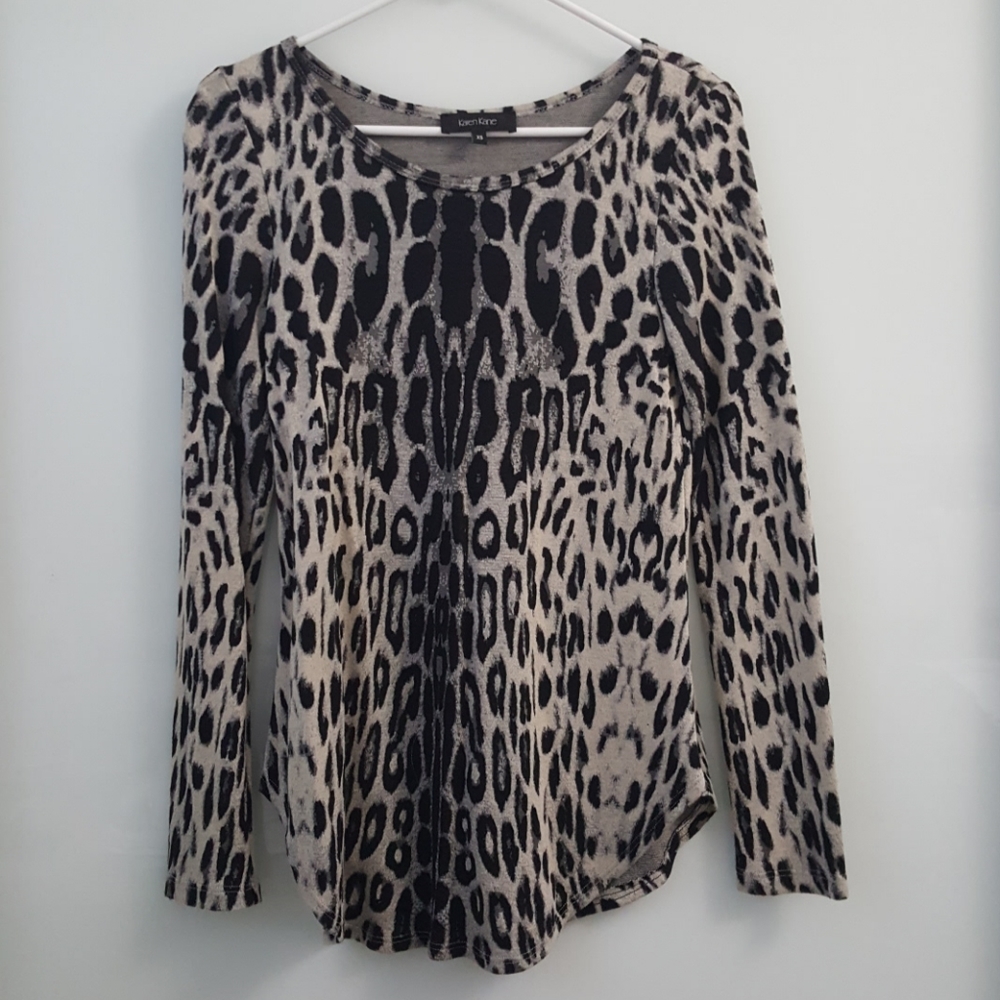 Karen Kane Animal Print Long Sleeve Top - Size XS
